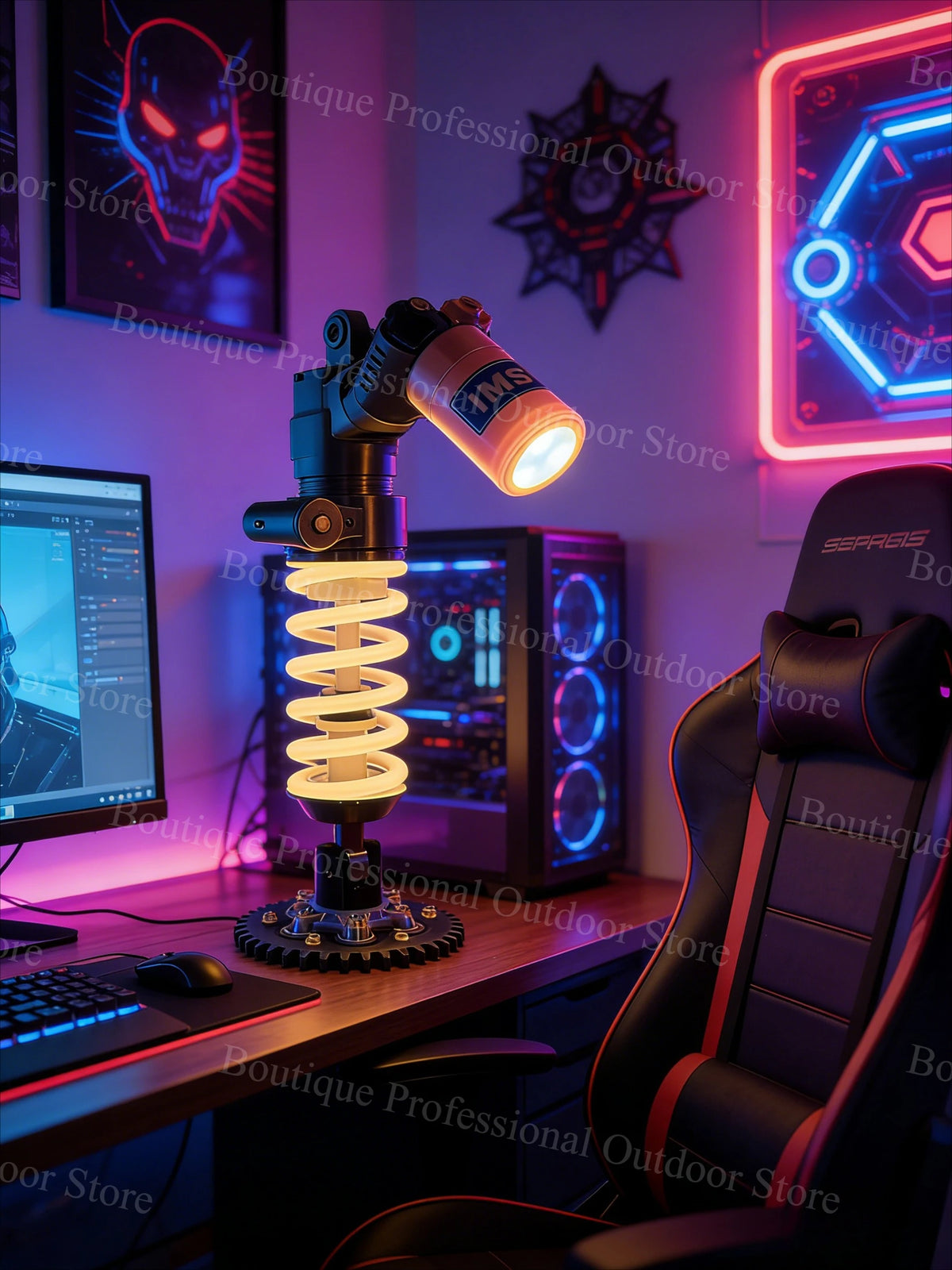DIY Motorcycle Style Ambient Light Gaming Room Setup Decor Creative Gift For Male Gamers Bike Lovers For OHLINS Suspension Lamp