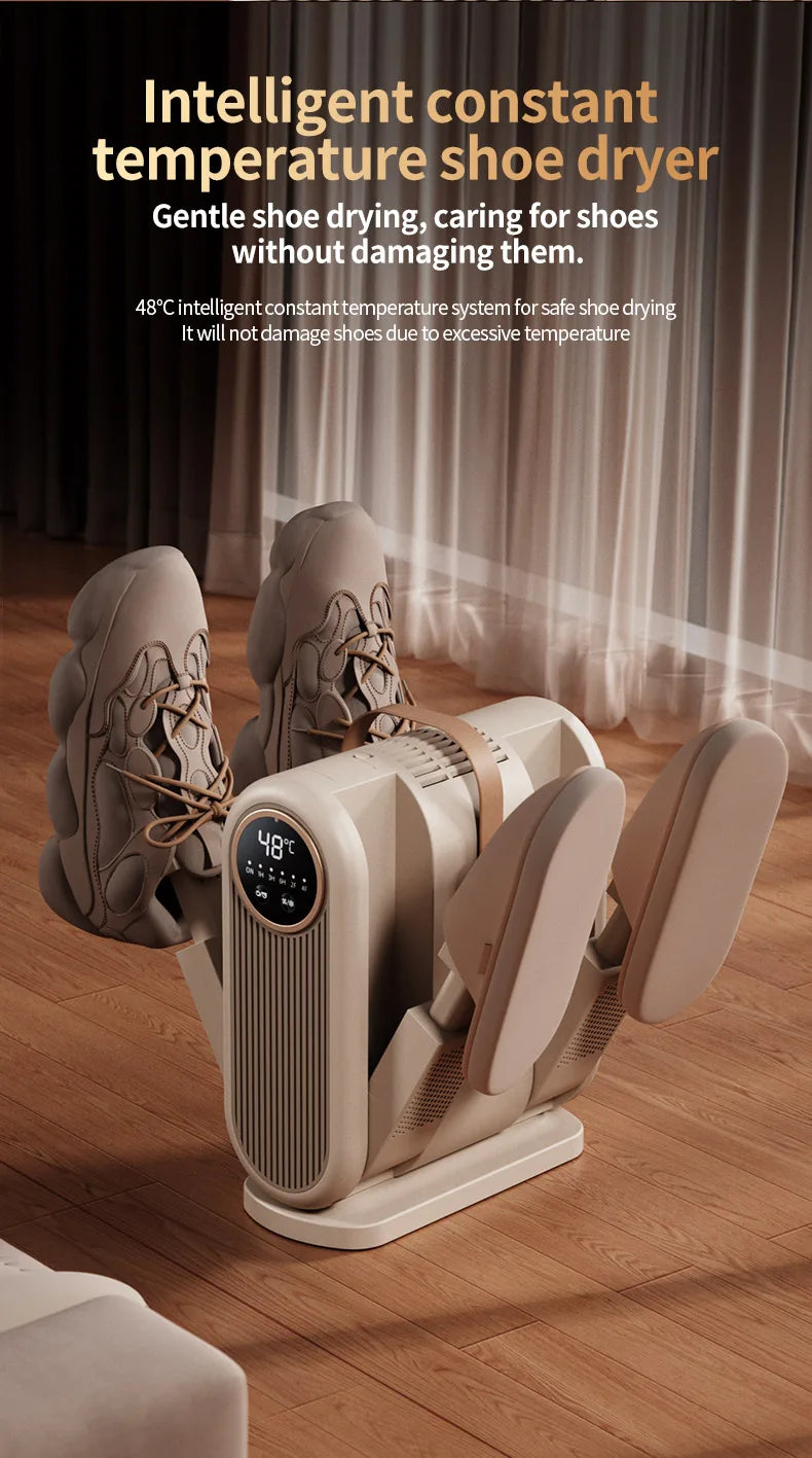 Six-Arm Foldable Shoe Dryer Electric Shoe and Boot Dryer Timing Control Household Shoe Warmer Portable Heater For Socks Boots