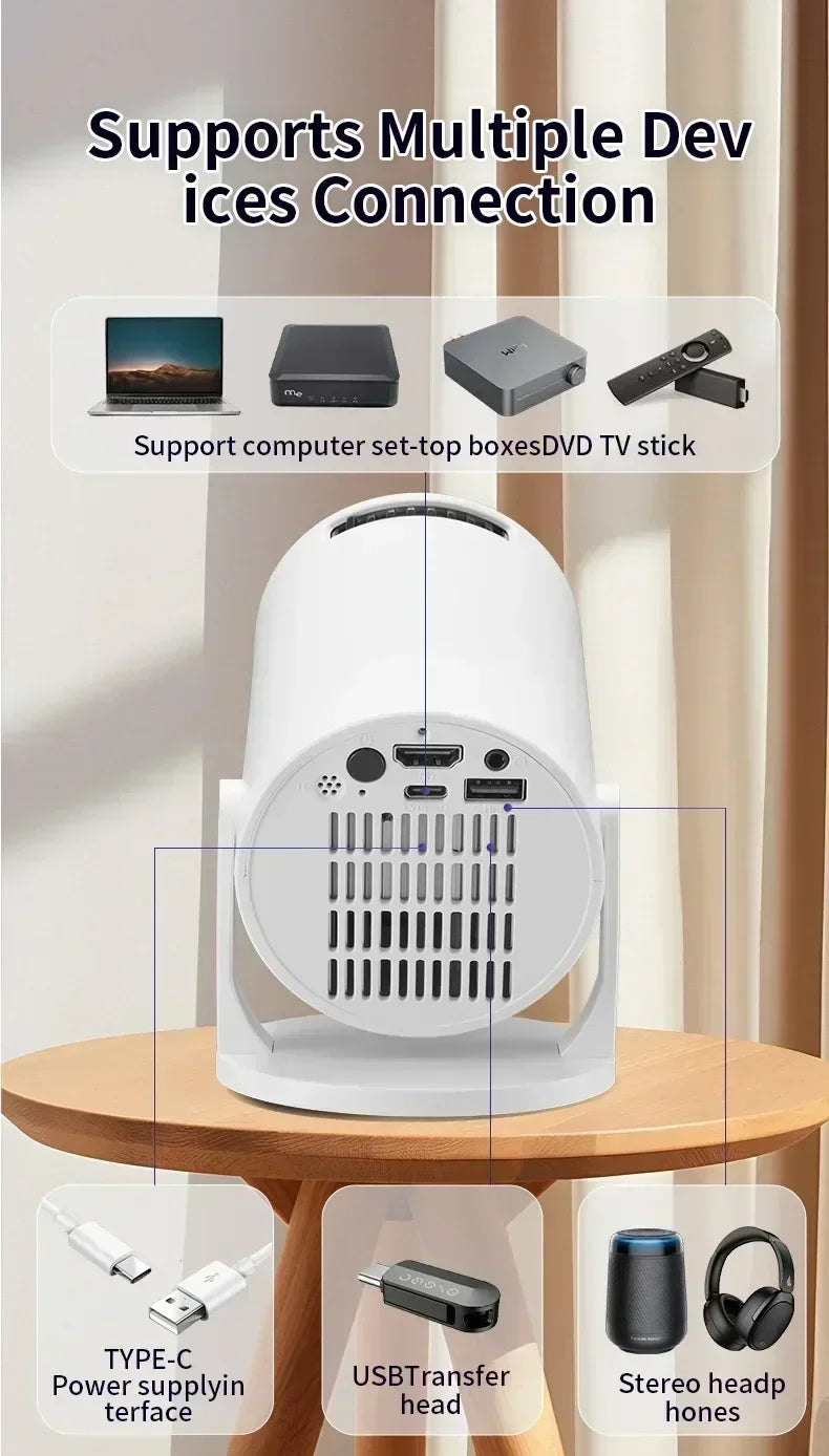 New Projector 4K Android 11 Mini HY300 Wifi6 290ANSI Allwinner H713 BT5.0 1080P 1280*720P Cinema Outdoor portable Projetor