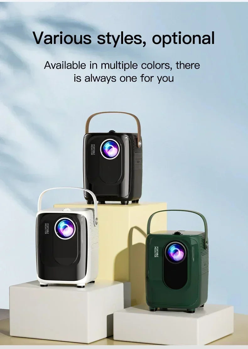 A007 Mini HD Portable Android Projector Indoor Home Theater Portable Entertainment System for Family Indoor Movies Video Leisure