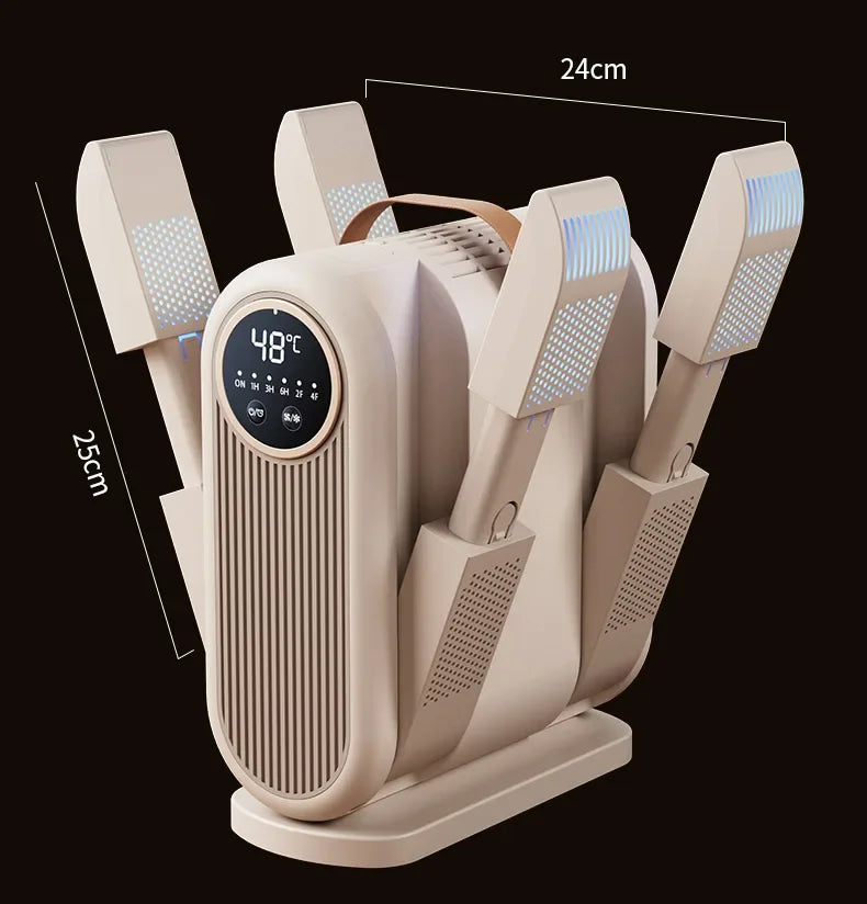 Six-Arm Foldable Shoe Dryer Electric Shoe and Boot Dryer Timing Control Household Shoe Warmer Portable Heater For Socks Boots