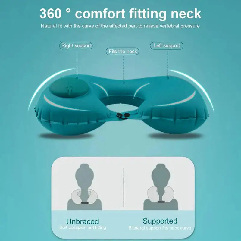 Inflatable Portable Neck Pillow U-shaped Pillow That Can Be Stored And Self Filled Suitable For Outdoor Travel Business Trips
