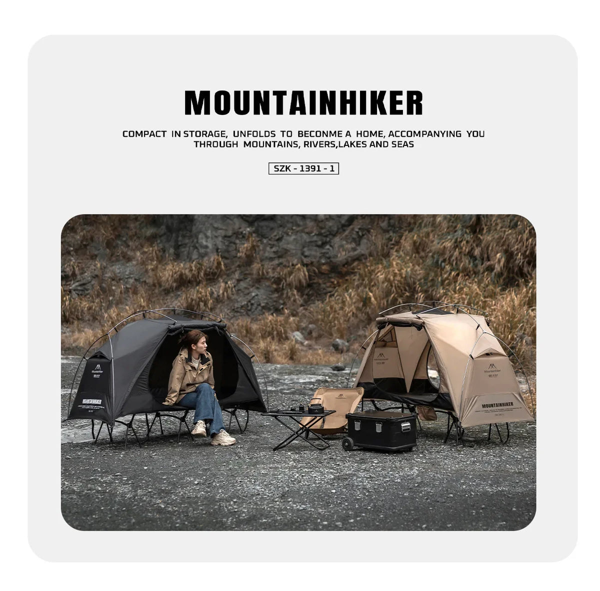 MOUNTAINHIKER 2026 Single Camp Bed Outdoor Tent Waterproof Rainproof Multi-purpose Leisure Camping Shelter for Hiking And Travel