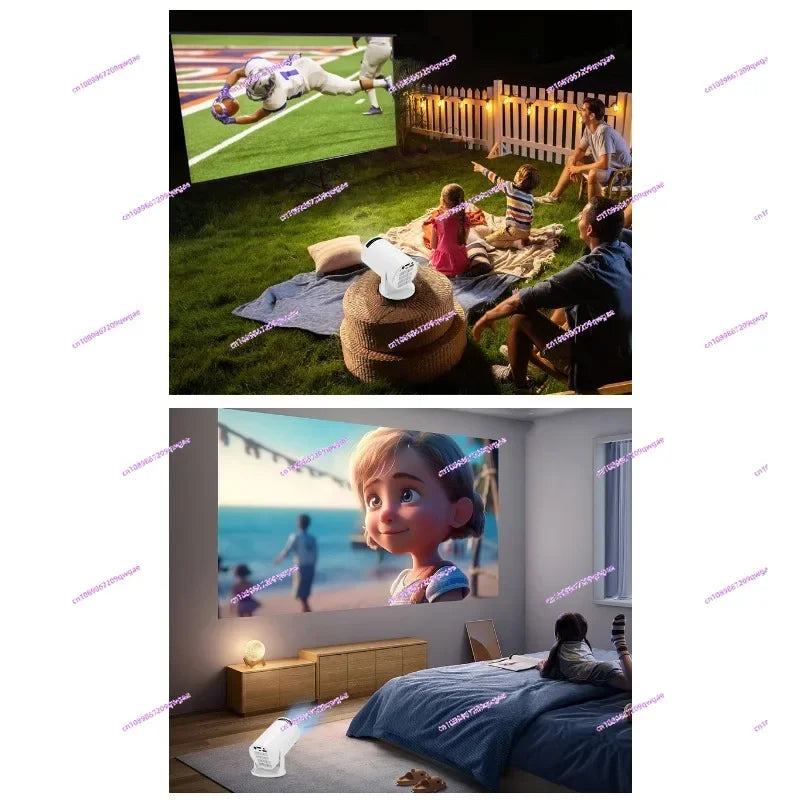 Home 4K HD Portable Projector | HY300MINI Smart Projector with Wired & Wireless Phone Screen Casting