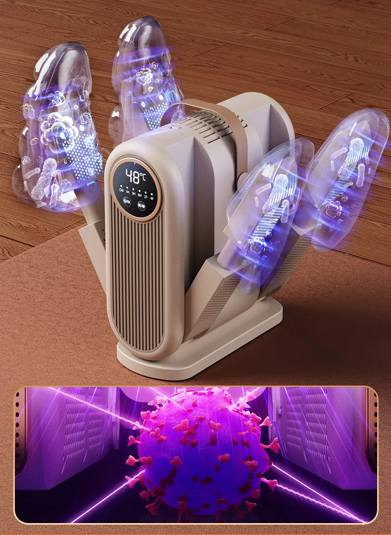Six-Arm Foldable Shoe Dryer Electric Shoe and Boot Dryer Timing Control Household Shoe Warmer Portable Heater For Socks Boots