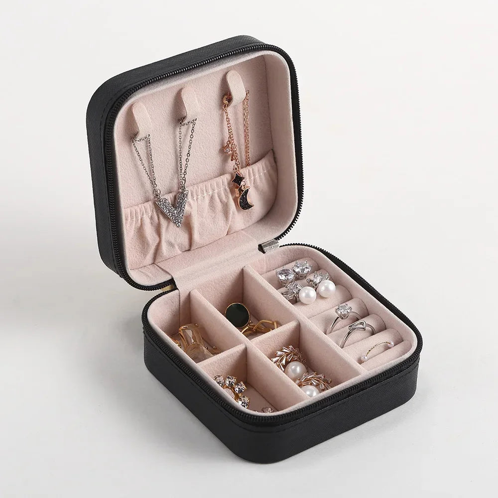 Jewelry Organizer Display Travel Jewelry Case Boxes Portable Jewelry Box Leather Storage Joyeros Organizador De Joyas