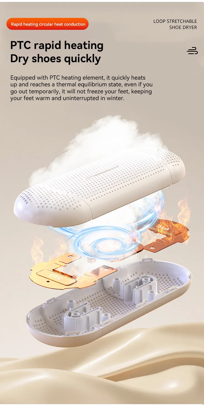 Shoe Dryer Household Multi-Functional Dehumidification UV Dryer Deodorization Rapid Drying, Foot Warming Suitable Portable Dryer