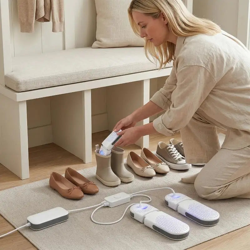 Portable Electric Shoes Dryer Deodorizer With Heat Dehumidifier Device Timer Heater Eliminate Odor UV Shoe Drying Household