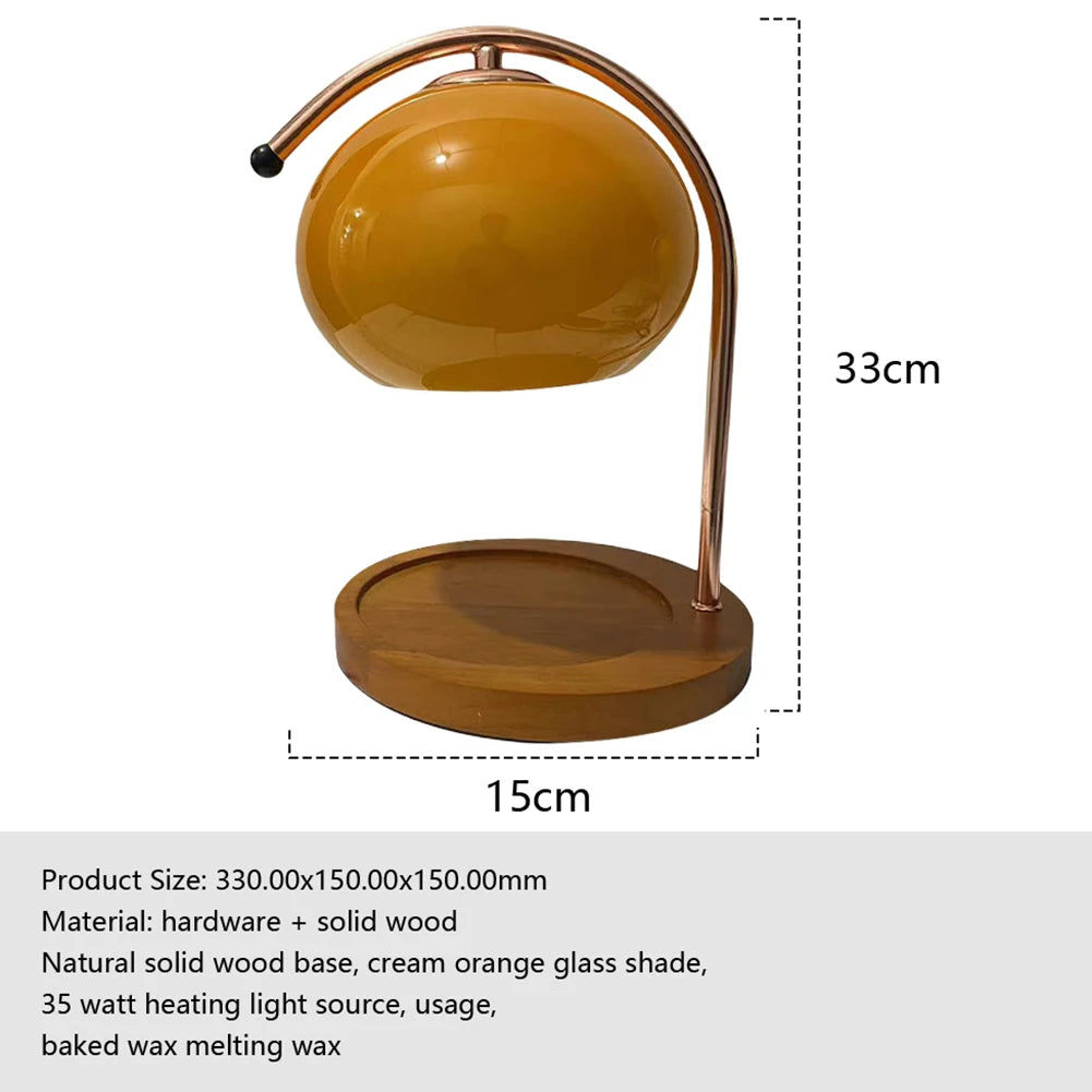 Wooden Base Candle Warmer Lamp with Timer Nordic Candle Wax Lamp Dimmable Modern Wax Melting Light for House Office Decoration