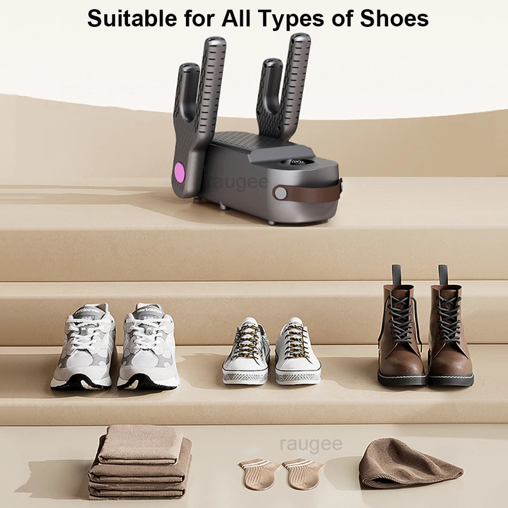 Electric Shoe Dryer With Ultraviolet Sterilization Foldable Boot Warmer Double Arm Shoe Dryer Heater Sock Gloves Dryer Machine