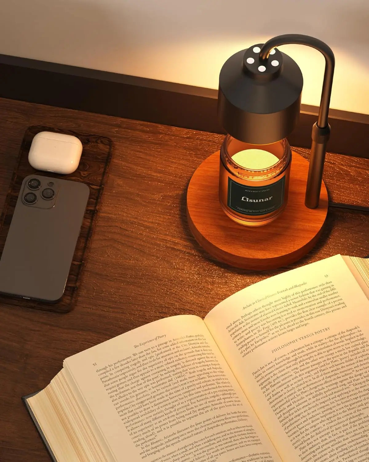 Candle Warmer Lamp with Timer Dimmable Candle Lamp Warmer Glass Candle Warmer Adjustable Candle Light Cozy Bedroom Home Decor