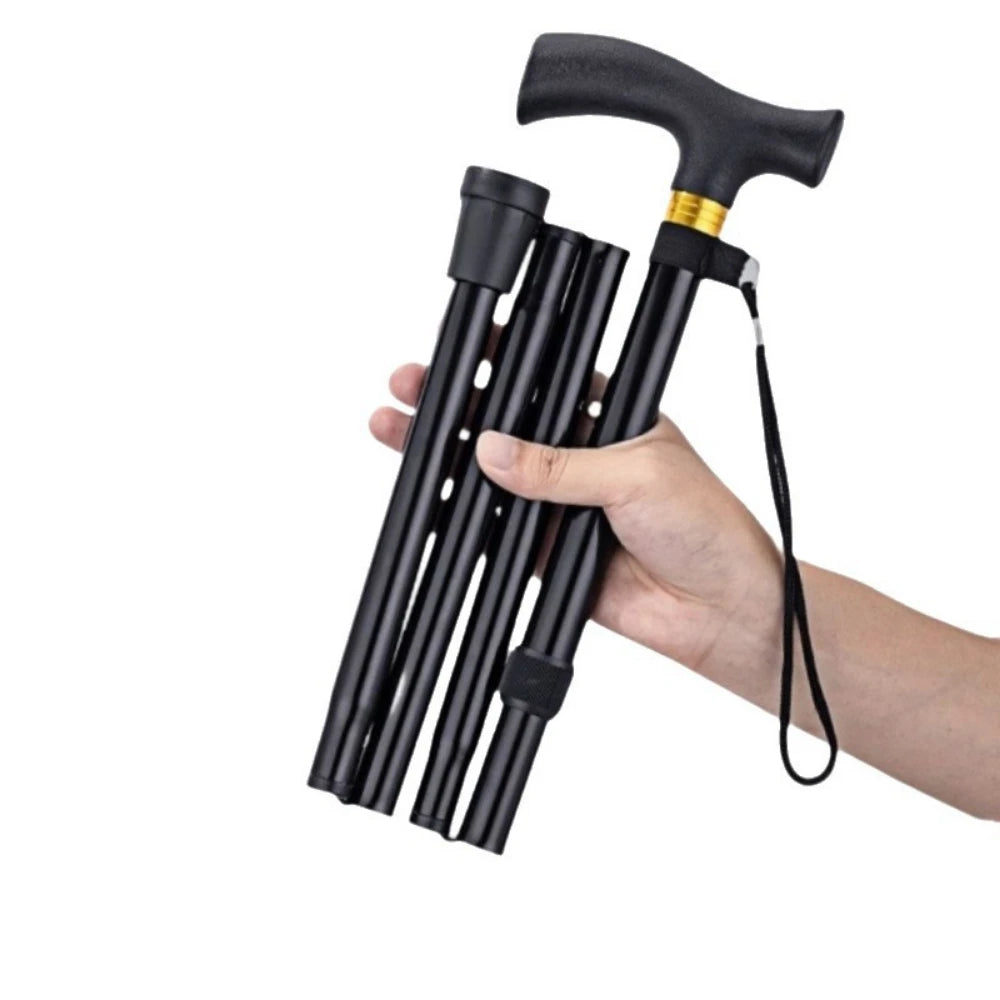 Mountaineering Stick - Men's and Women's Model - Travel Folding Adjustable Telescopic - Multi-functional for The Elderly