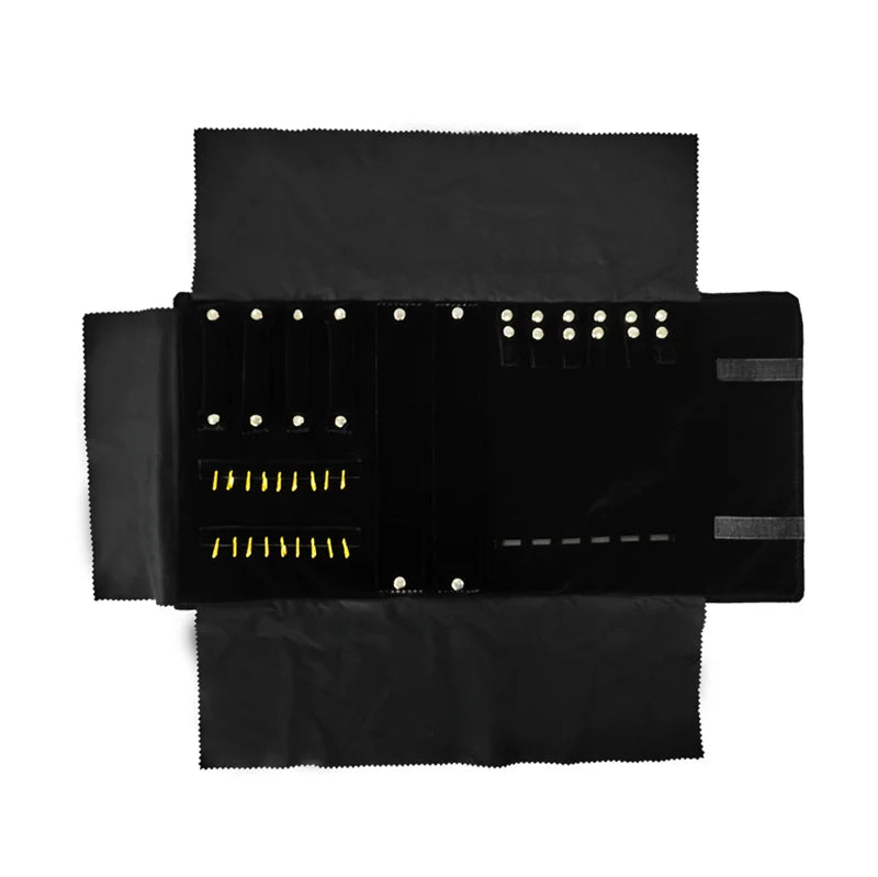 Travel Jewelry Organizer Portable Velvet Ring Earrings Pendant Necklace Holder Bracelet Carrying Storage Bag Foldable Roll Pouch