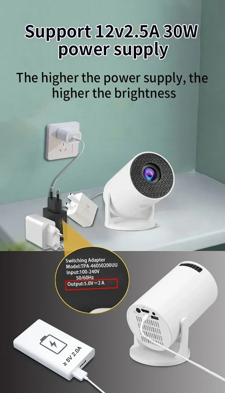 New Projector 4K Android 11 Mini HY300 Wifi6 290ANSI Allwinner H713 BT5.0 1080P 1280*720P Cinema Outdoor portable Projetor