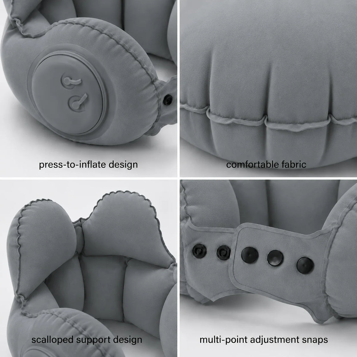 1-Piece Inflatable Travel Neck Pillow, Inflatable U-Shaped Pillow, Portable Travel Neck Pillow, High-Speed Rail and Airplane Sleeping Essential, Inflatable U-Shaped Pillow for Long-Distance Flights