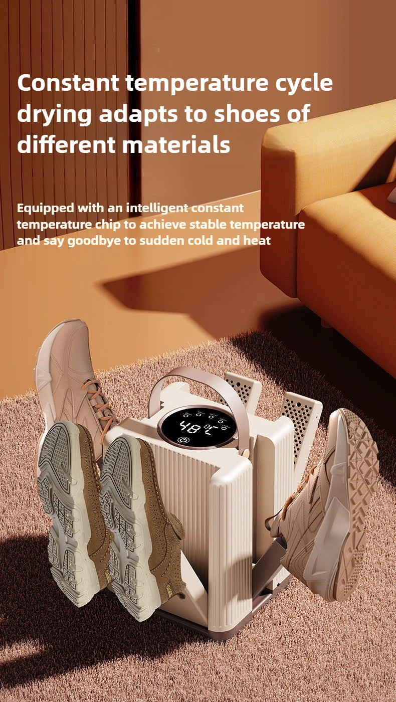 Six-Arm Foldable Shoe Dryer Electric Shoe and Boot Dryer Timing Control Household Shoe Warmer Portable Heater For Socks Boots