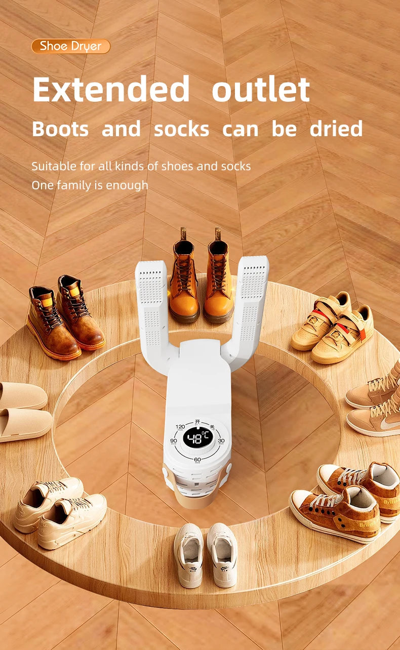 Quick Drying Intelligent Shoe Dryer Telescopic Stretchable Design Timer Function Sterilize Deodorize Shoe Dryer Machine