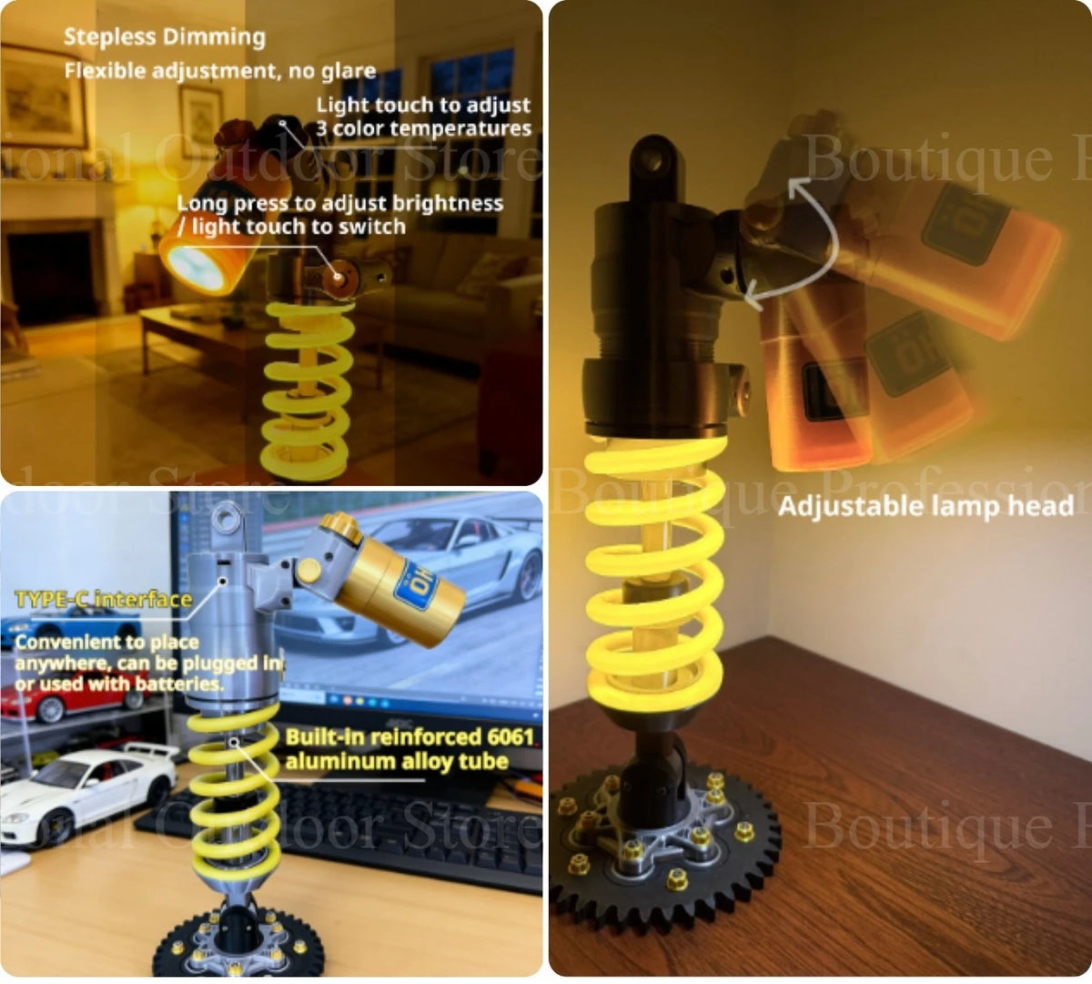 DIY Motorcycle Style Ambient Light Gaming Room Setup Decor Creative Gift For Male Gamers Bike Lovers For OHLINS Suspension Lamp