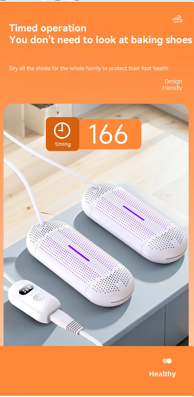 Shoe Dryer Household Multi-Functional Dehumidification UV Dryer Deodorization Rapid Drying, Foot Warming Suitable Portable Dryer
