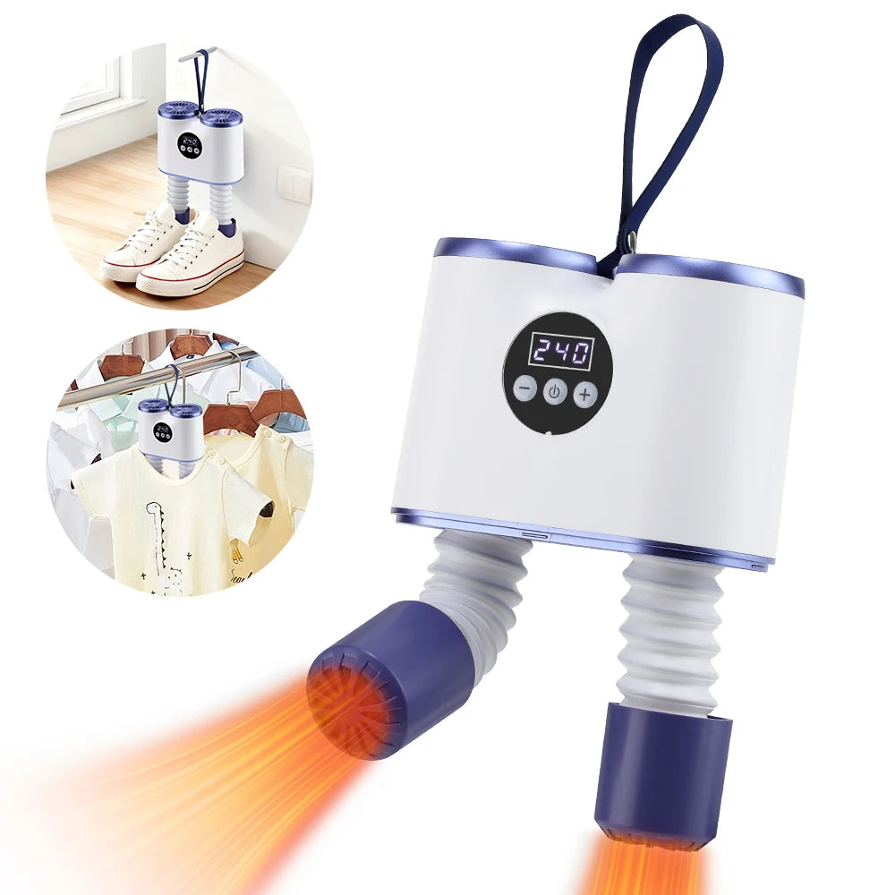 Portable Shoe Dryer with Fan Heater  Intelligent Quick-Drying Ski Boot Dryer with Timer Boot Dryer for Work Boots Sneakers Socks