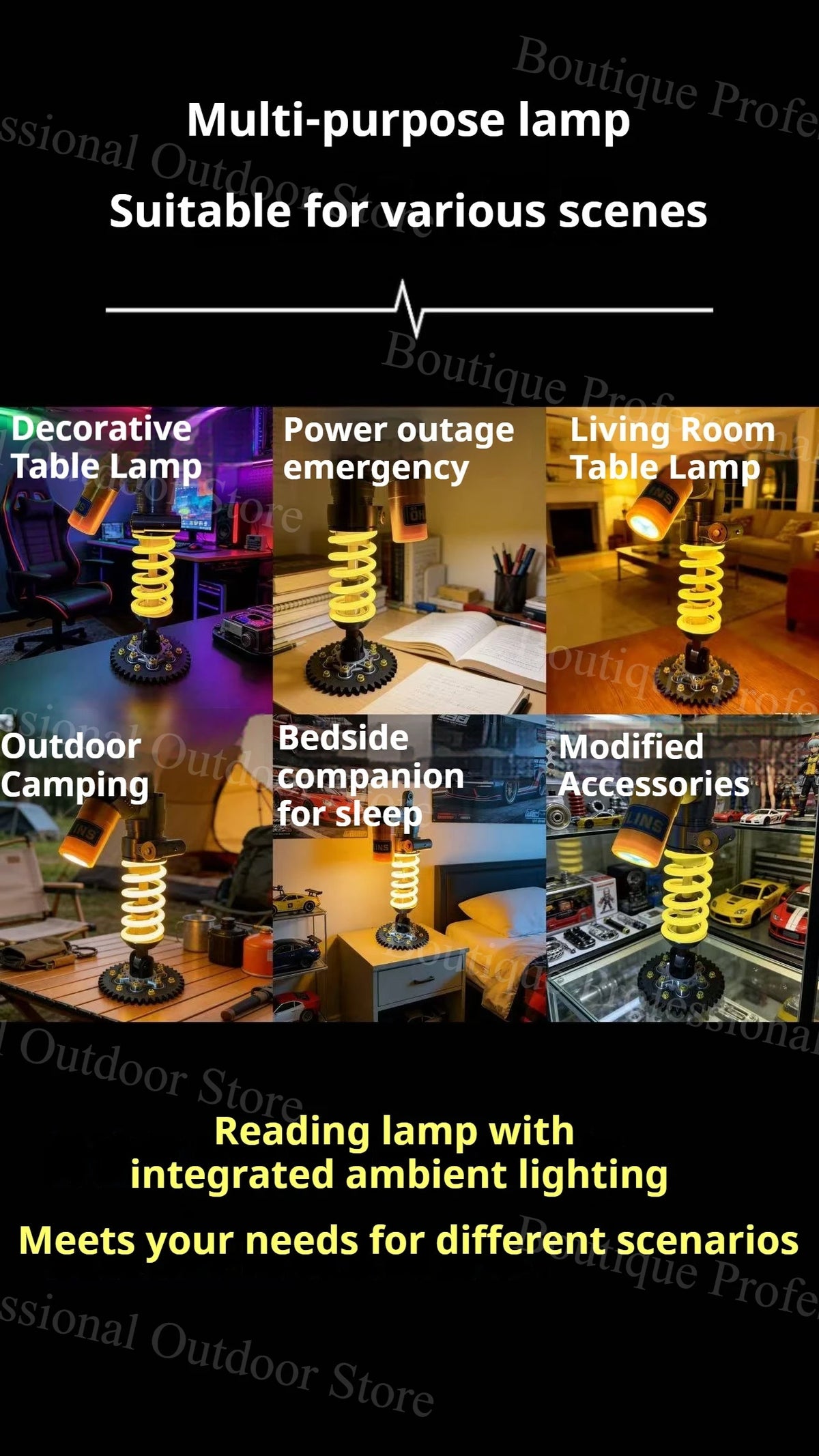 DIY Motorcycle Style Ambient Light Gaming Room Setup Decor Creative Gift For Male Gamers Bike Lovers For OHLINS Suspension Lamp