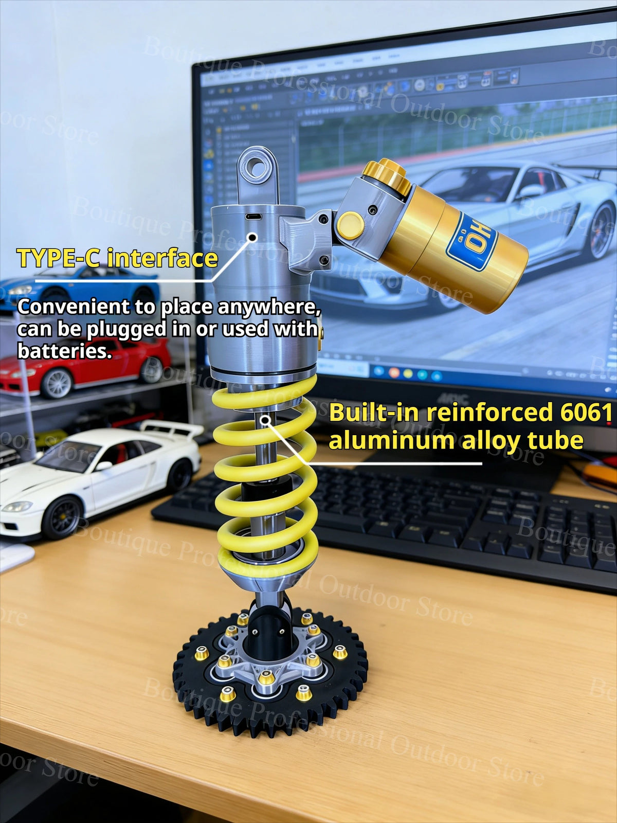 DIY Motorcycle Style Ambient Light Gaming Room Setup Decor Creative Gift For Male Gamers Bike Lovers For OHLINS Suspension Lamp