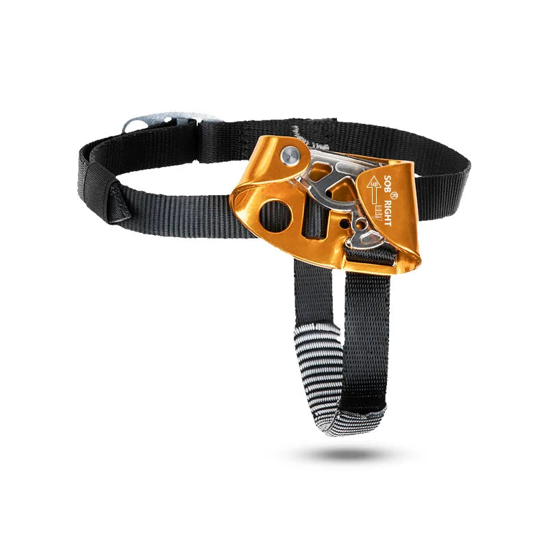 Bearing 150kg Right/Left Foot Climbing Ascender Aluminium Alloy Descender Labor-saving Rope Climber Mountaineering Equipment