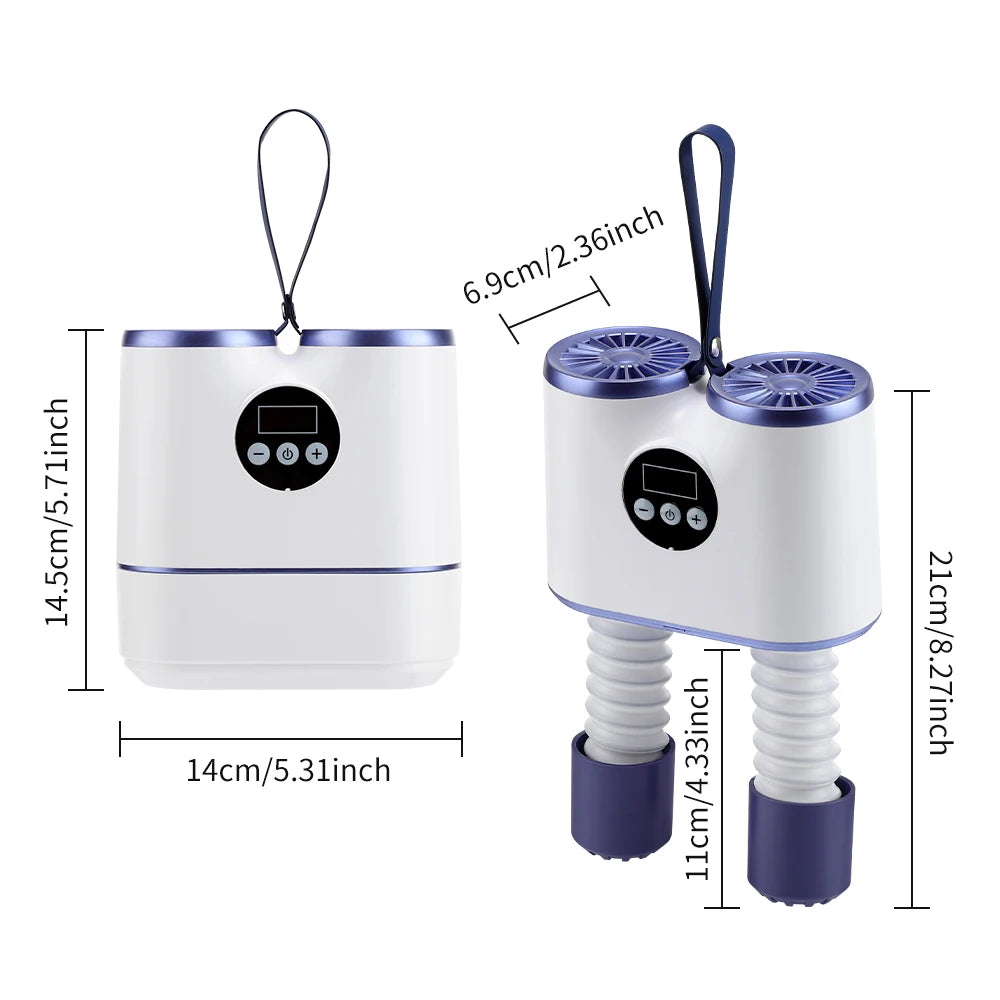Portable Shoe Dryer with Fan Heater  Intelligent Quick-Drying Ski Boot Dryer with Timer Boot Dryer for Work Boots Sneakers Socks