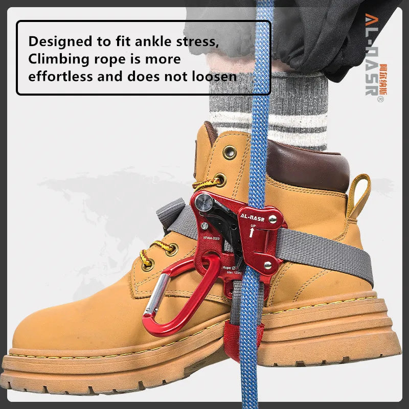 Rock Climbing Left/Right Foot Ascender Riser for Outdoor Vertical Climbing Efficient Rope Climbing Mountaineering Gear