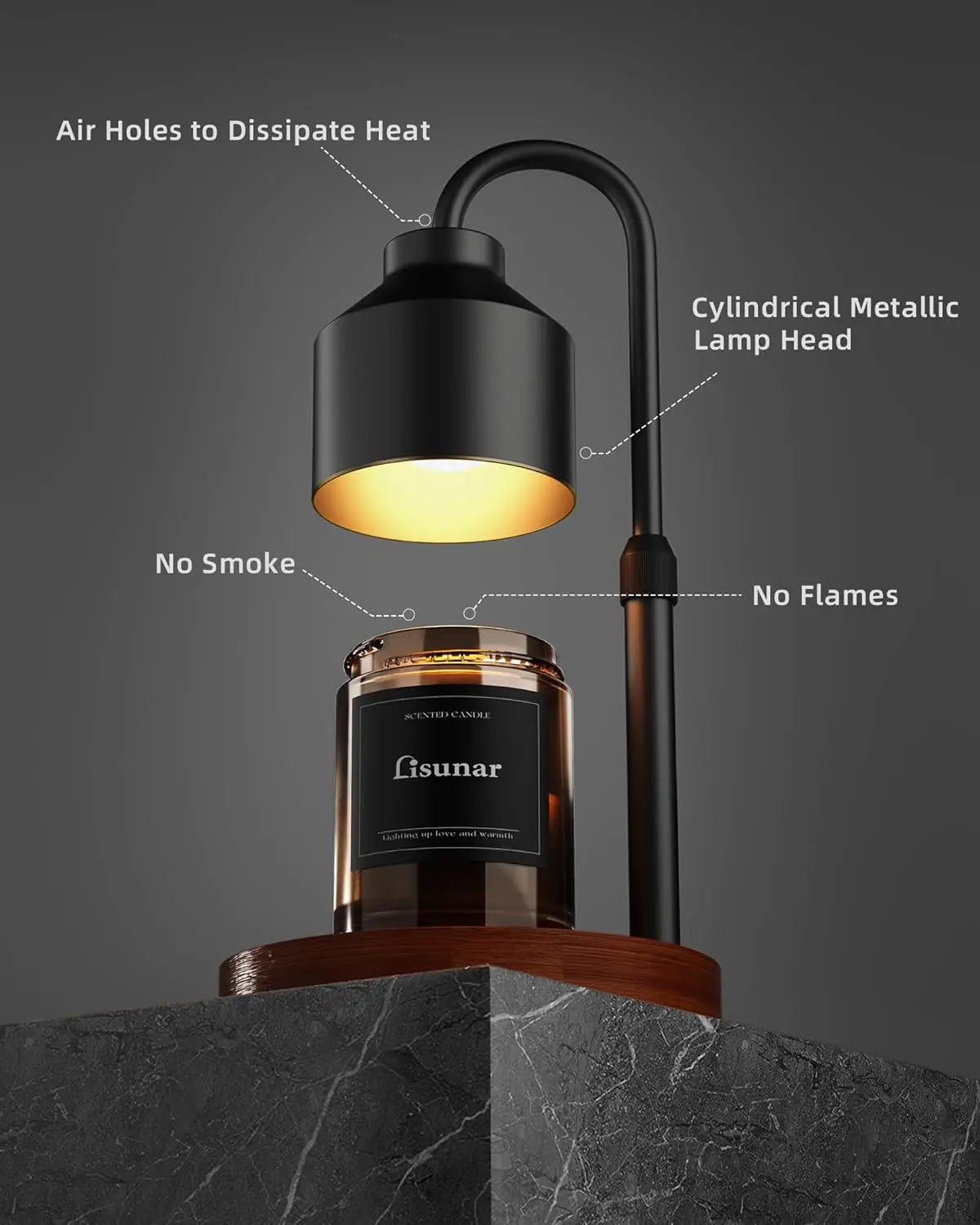 Candle Warmer Lamp with Timer Dimmable Candle Lamp Warmer Glass Candle Warmer Adjustable Candle Light Cozy Bedroom Home Decor