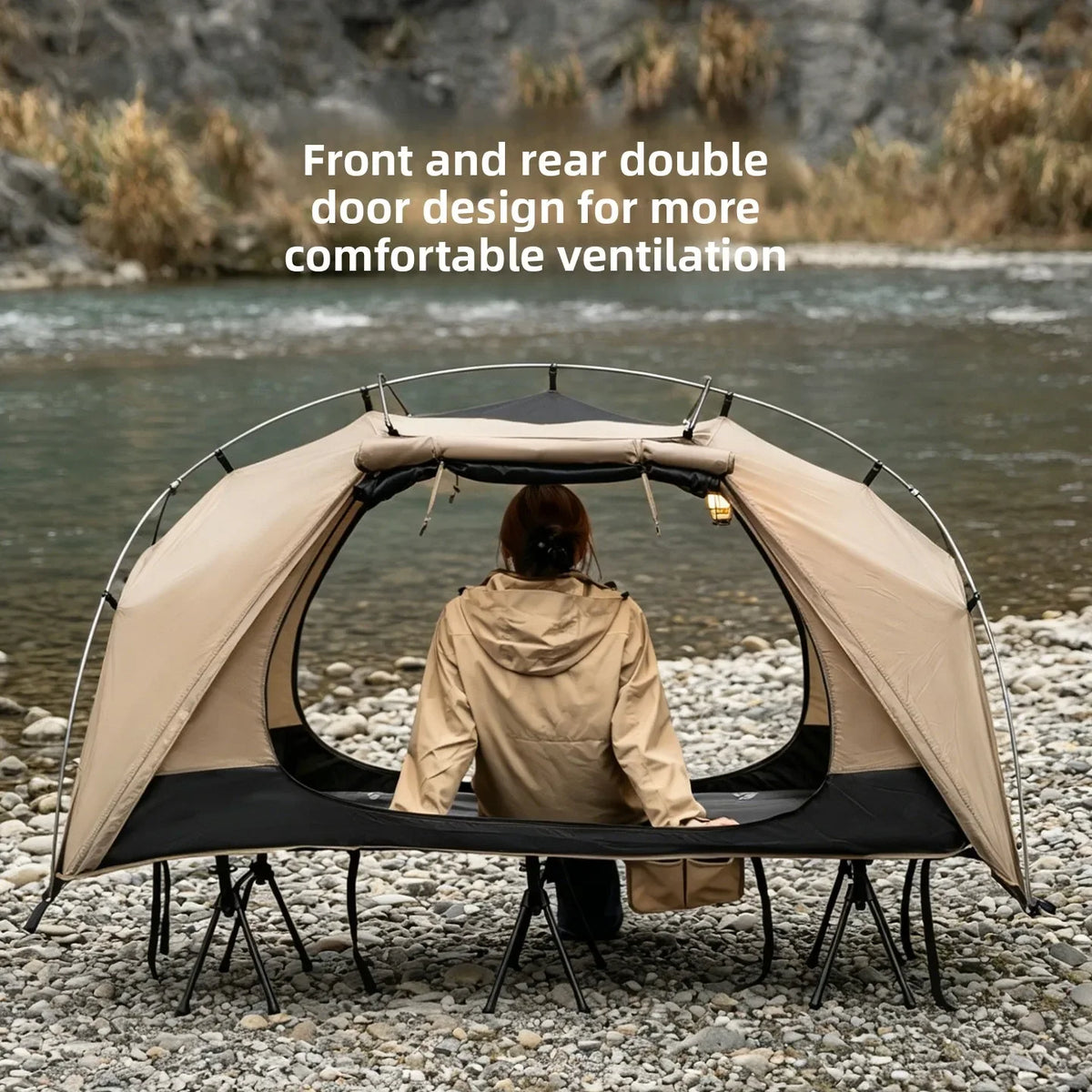 MOUNTAINHIKER 2026 Single Camp Bed Outdoor Tent Waterproof Rainproof Multi-purpose Leisure Camping Shelter for Hiking And Travel