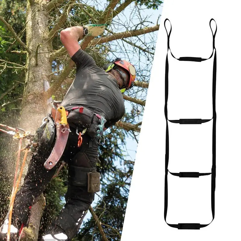 Portable Hunting Tree Climbing Aider with Anti-Skidding Steps Climbing Rope Ladder for Rock Climbing Caving Canyoning