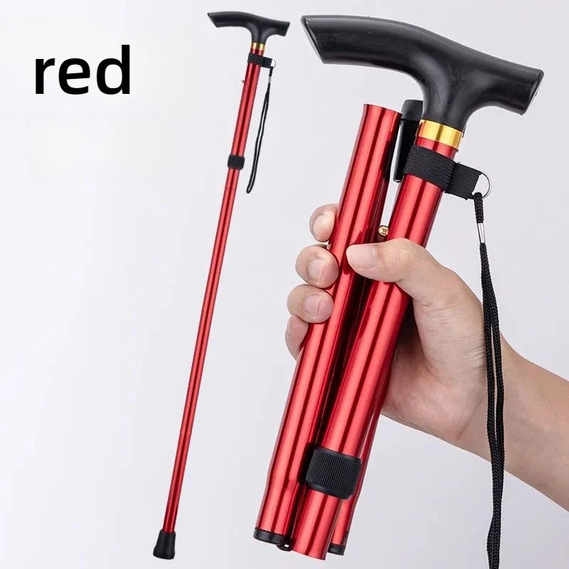 Mountaineering Stick - Men's and Women's Model - Travel Folding Adjustable Telescopic - Multi-functional for The Elderly