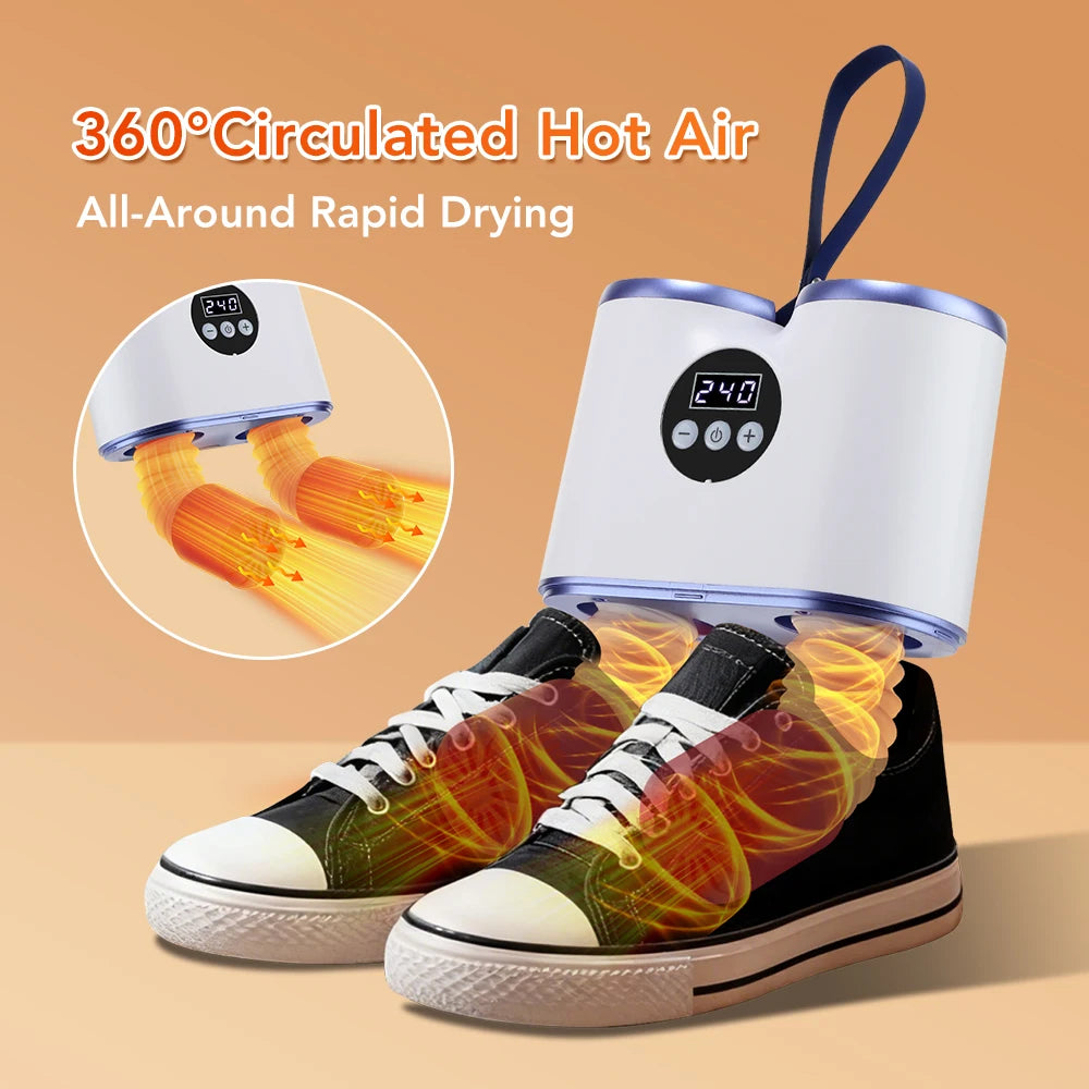 Portable Shoe Dryer with Fan Heater  Intelligent Quick-Drying Ski Boot Dryer with Timer Boot Dryer for Work Boots Sneakers Socks