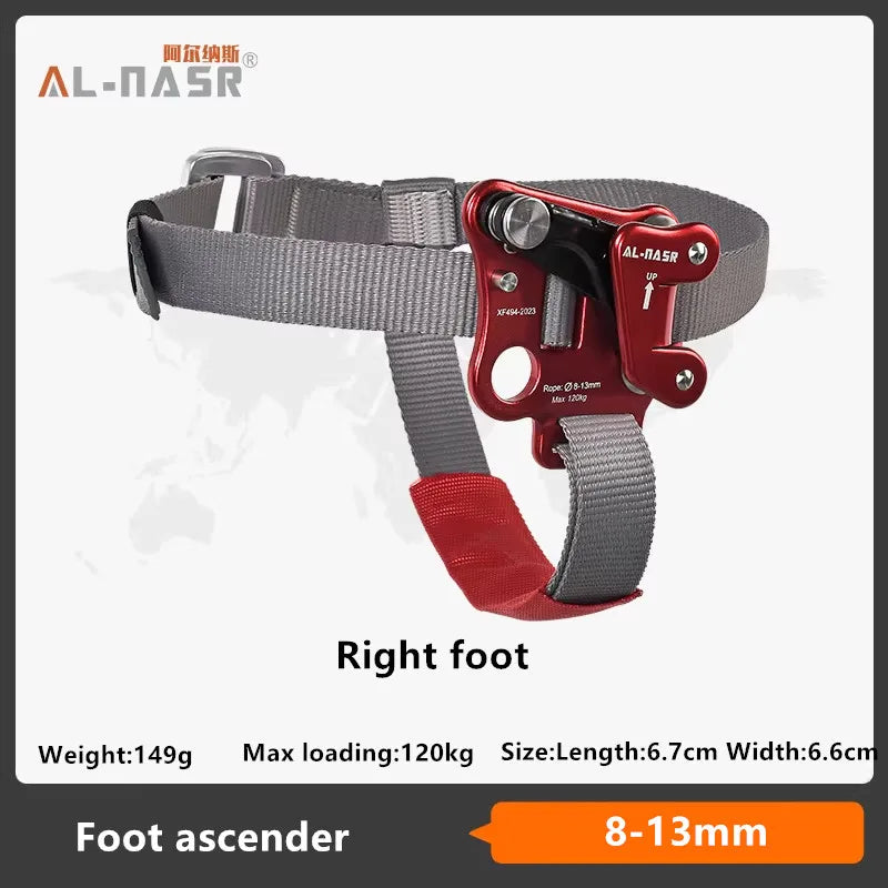 Rock Climbing Left/Right Foot Ascender Riser for Outdoor Vertical Climbing Efficient Rope Climbing Mountaineering Gear