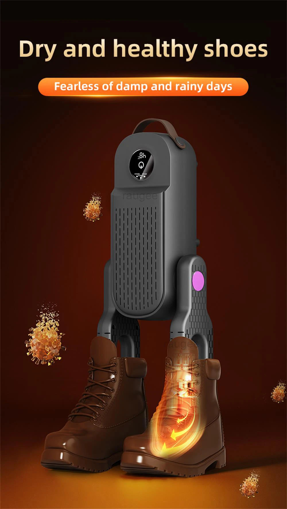 Electric Shoe Dryer With Ultraviolet Sterilization Foldable Boot Warmer Double Arm Shoe Dryer Heater Sock Gloves Dryer Machine