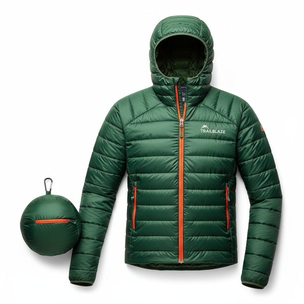 Packable Down Jacket for Hiking and Mountaineering